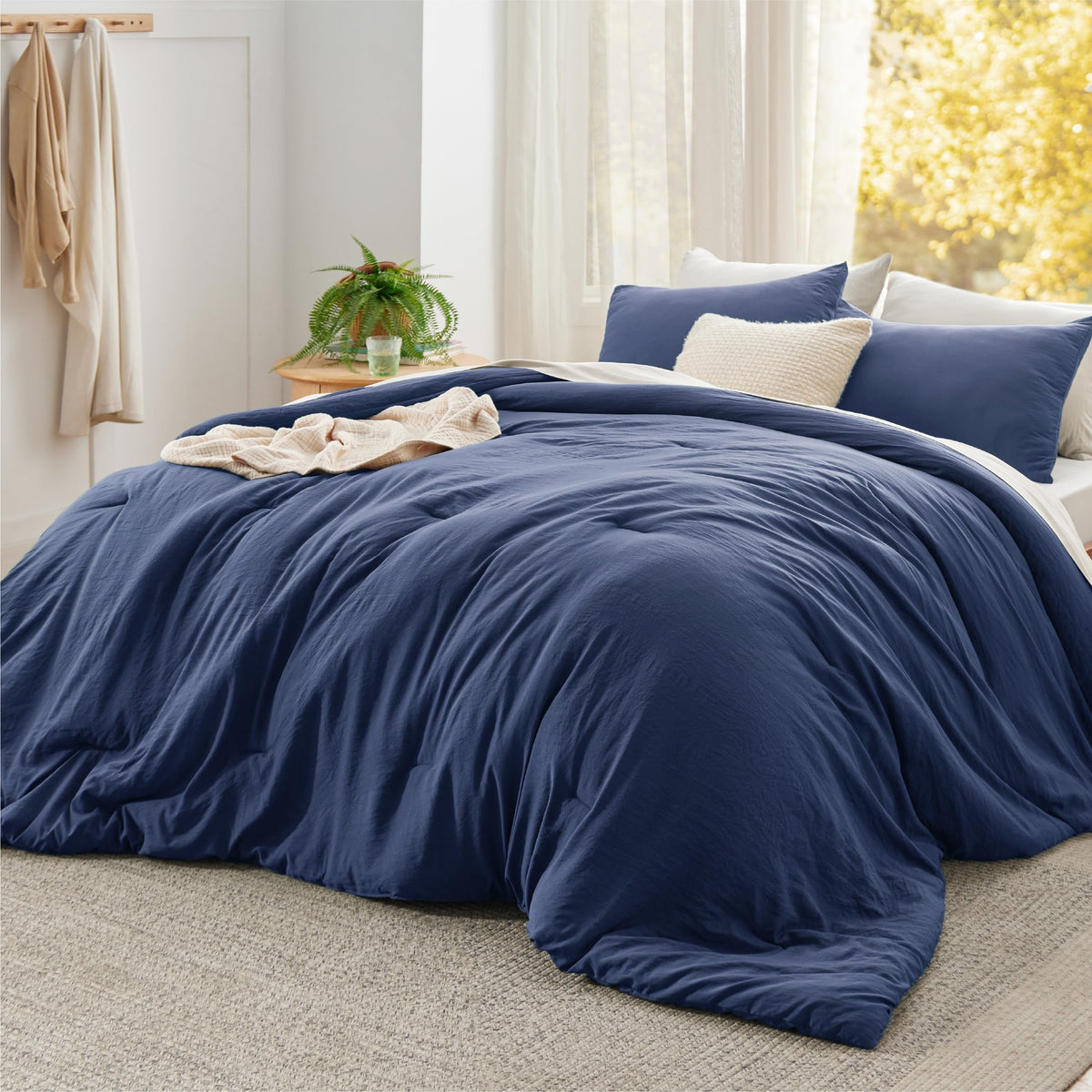 Bedsure Comforter Set Prewashed Soft Bedding Set 3Pcs
