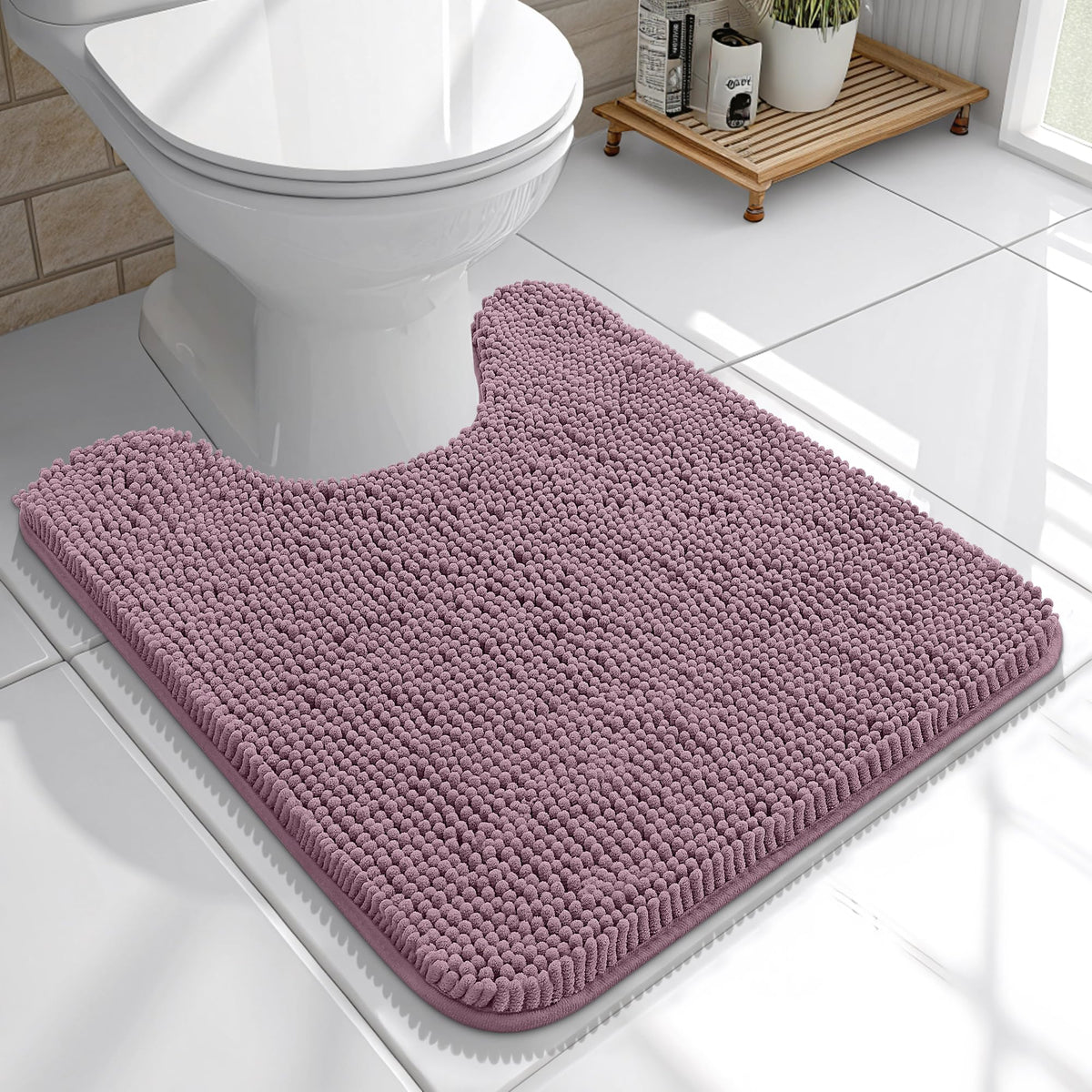 OLANLY Extra-Soft Absorbent Chenille Bathroom Rug Mat