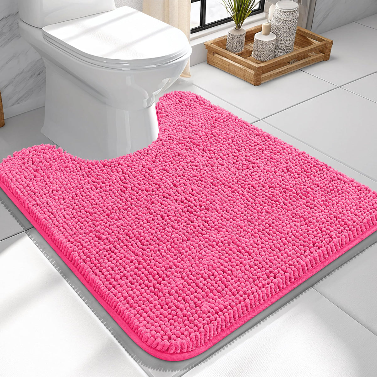 OLANLY Extra-Soft Absorbent Chenille Bathroom Rug Mat