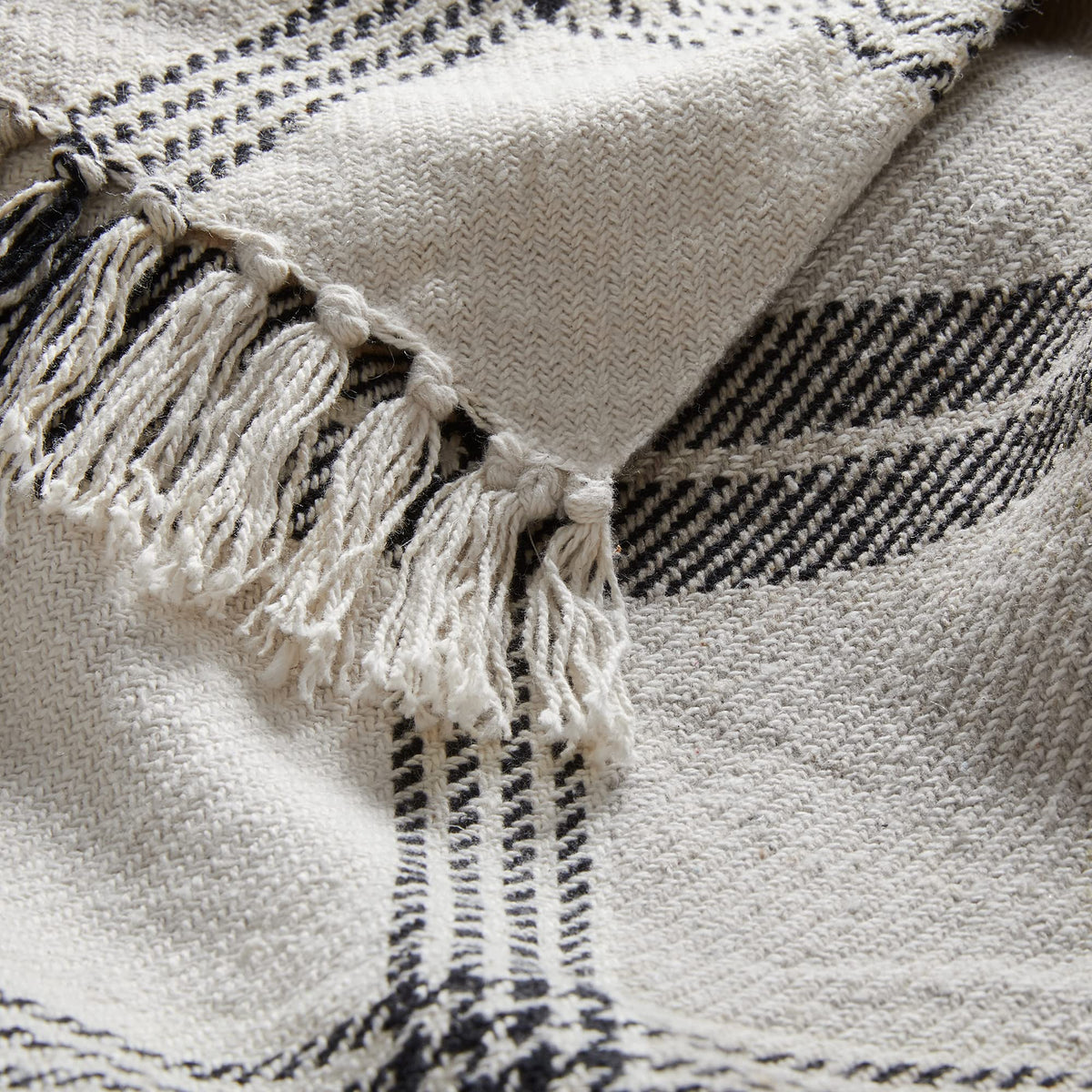 Americanflat 50x60 Throw Blanket - Soft and Breathable Cotton Throw Blanket for Couch, Bed, Chair - Decorative Blankets Perfect for Home, Office, or Outdoor Use - Cream Herringbone Design