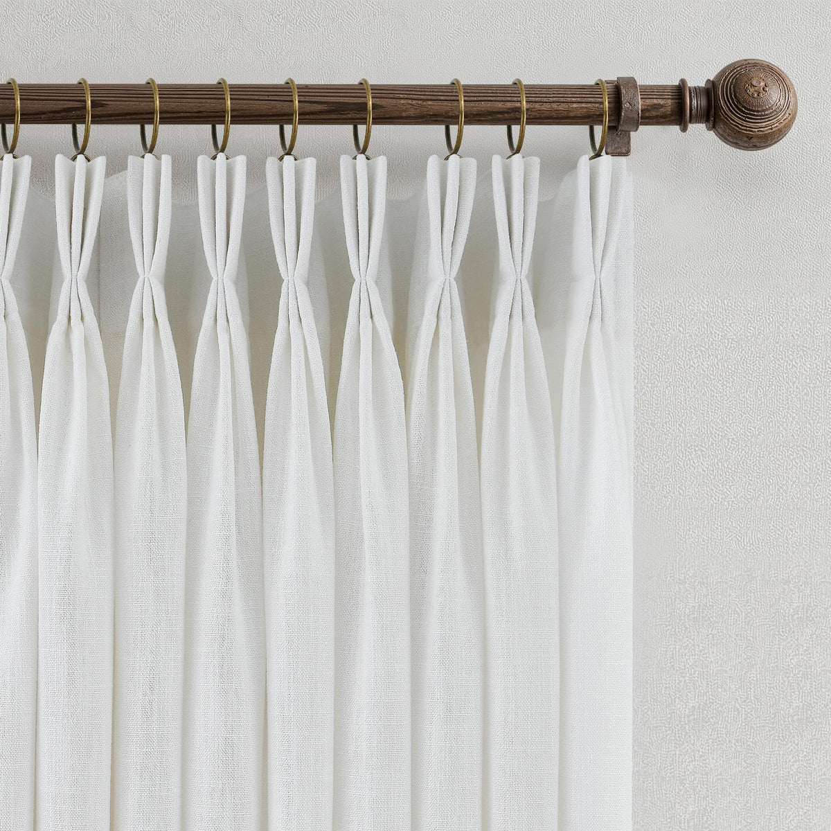 Triple Pinch-Pleated Light-Filtering Linen Curtains