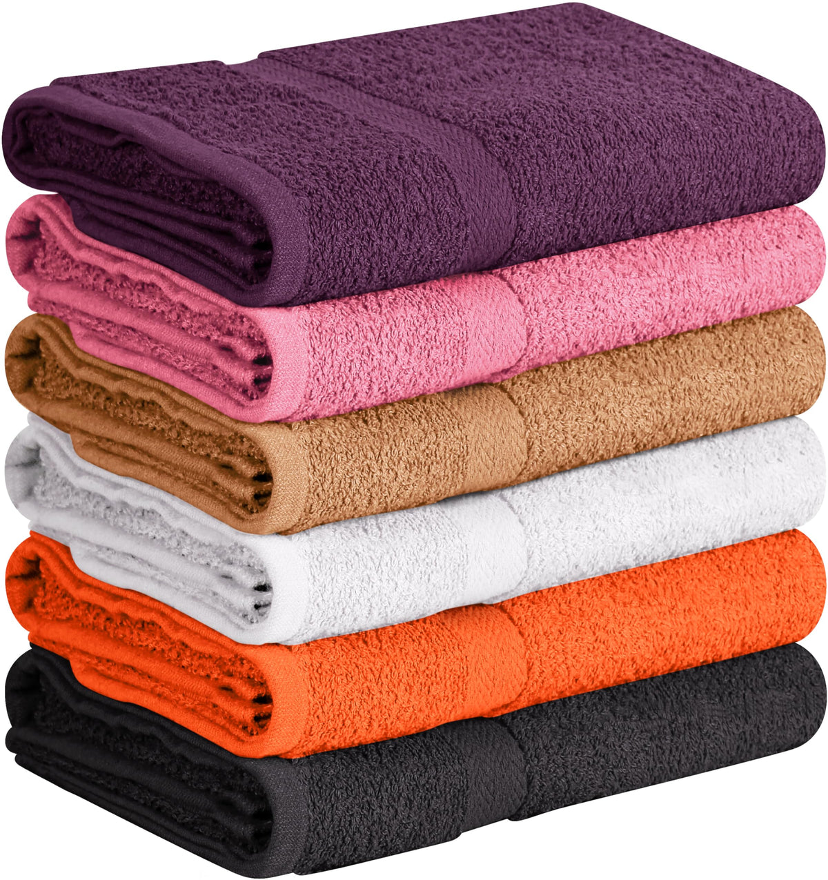 Towel and Linen Mart 100% Cotton White 6 Pack Bath Towel Set, Quick Dry, Super Absorbent, Light Weight, Soft Feel for Hotel, Spa and Bathroom (27 X 54)