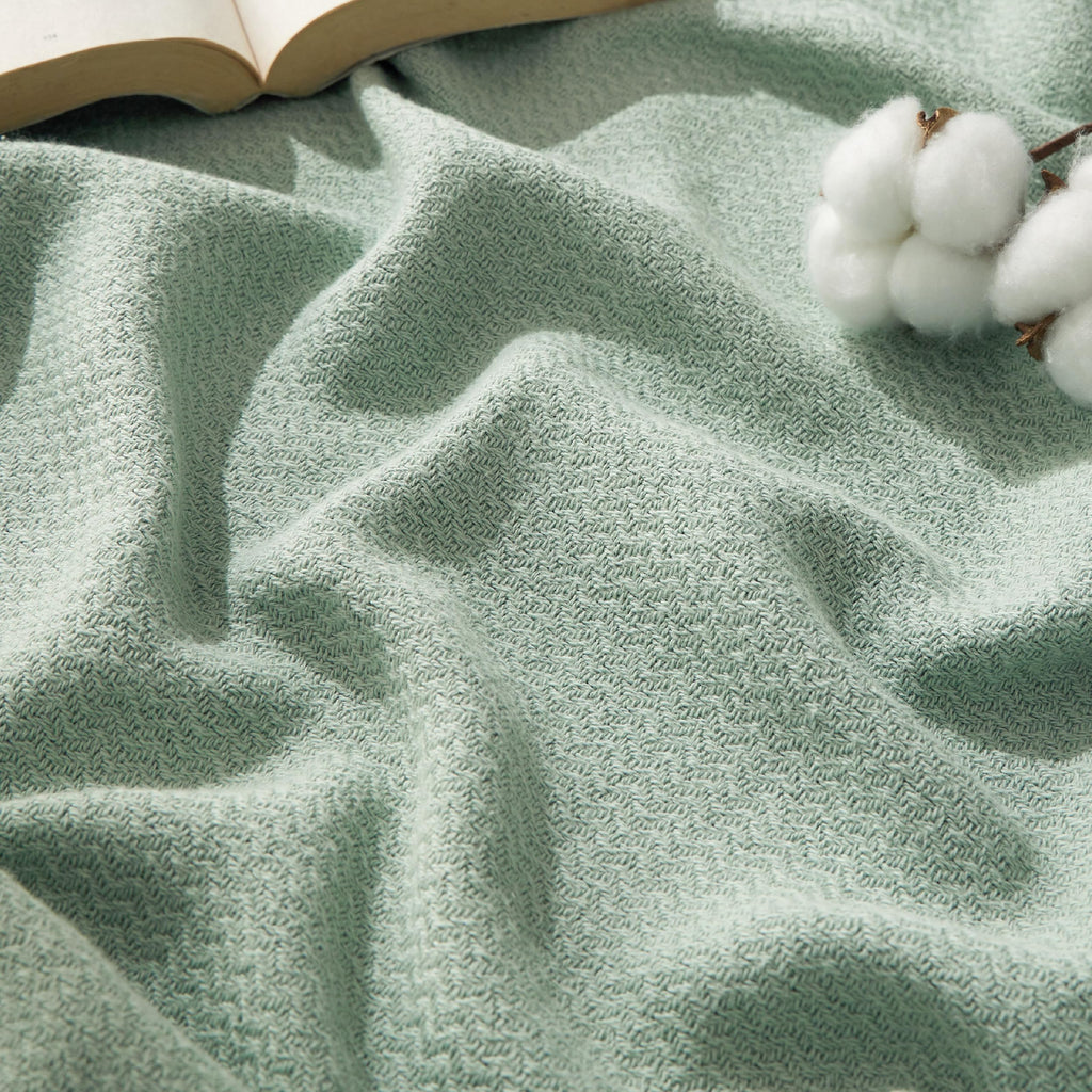 Bedsure 100% Cotton Blanket, Herringbone Weave