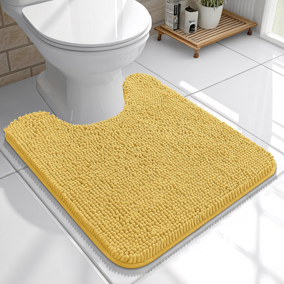 OLANLY Extra-Soft Absorbent Chenille Bathroom Rug Mat