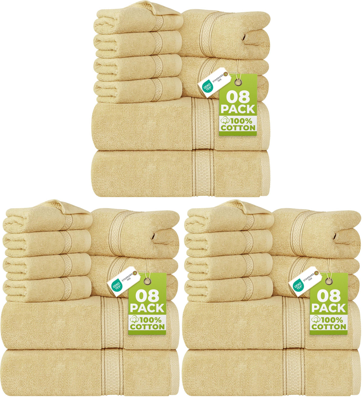 Utopia Towels 8-Piece 600 GSM Cotton Bathroom Towel Set