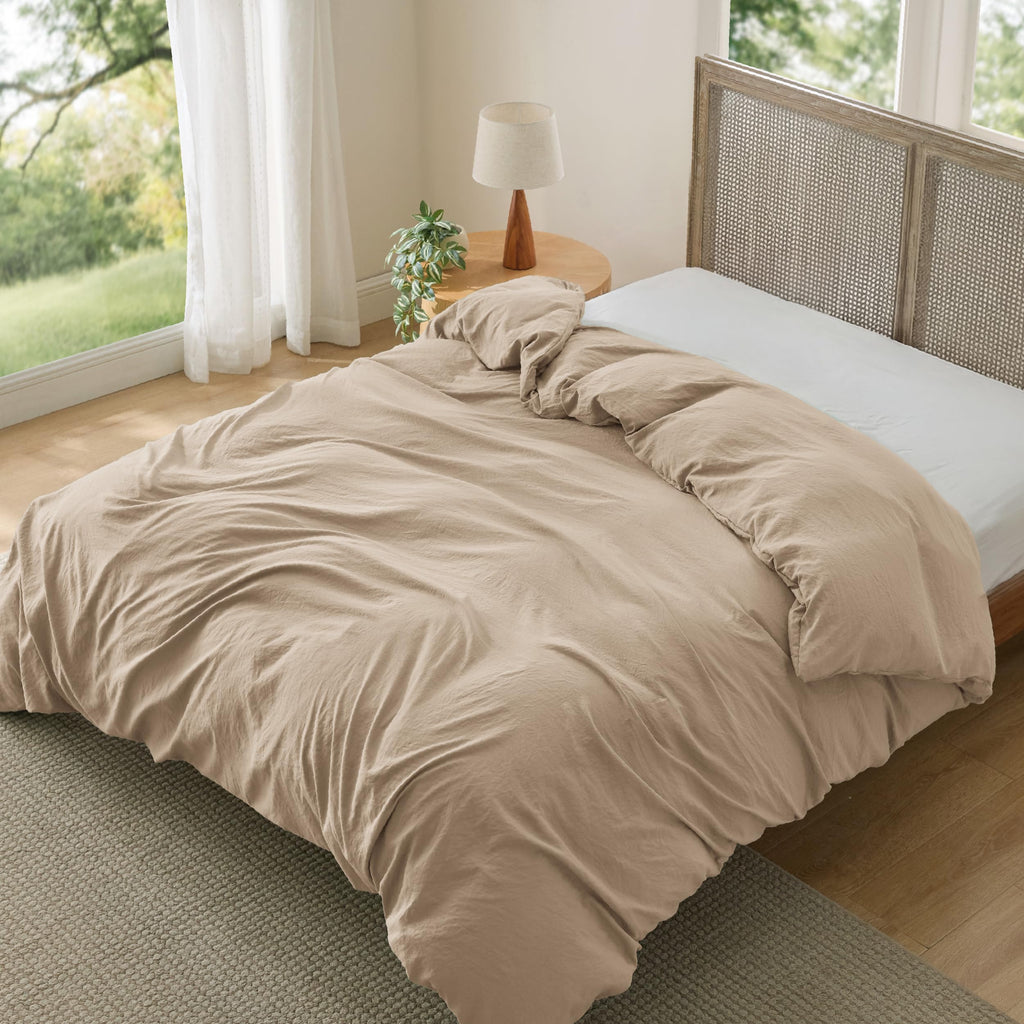 Bedsure Soft Prewashed Duvet Cover Set with Zipper Closure and Pillow Covers, Comforter Not Included