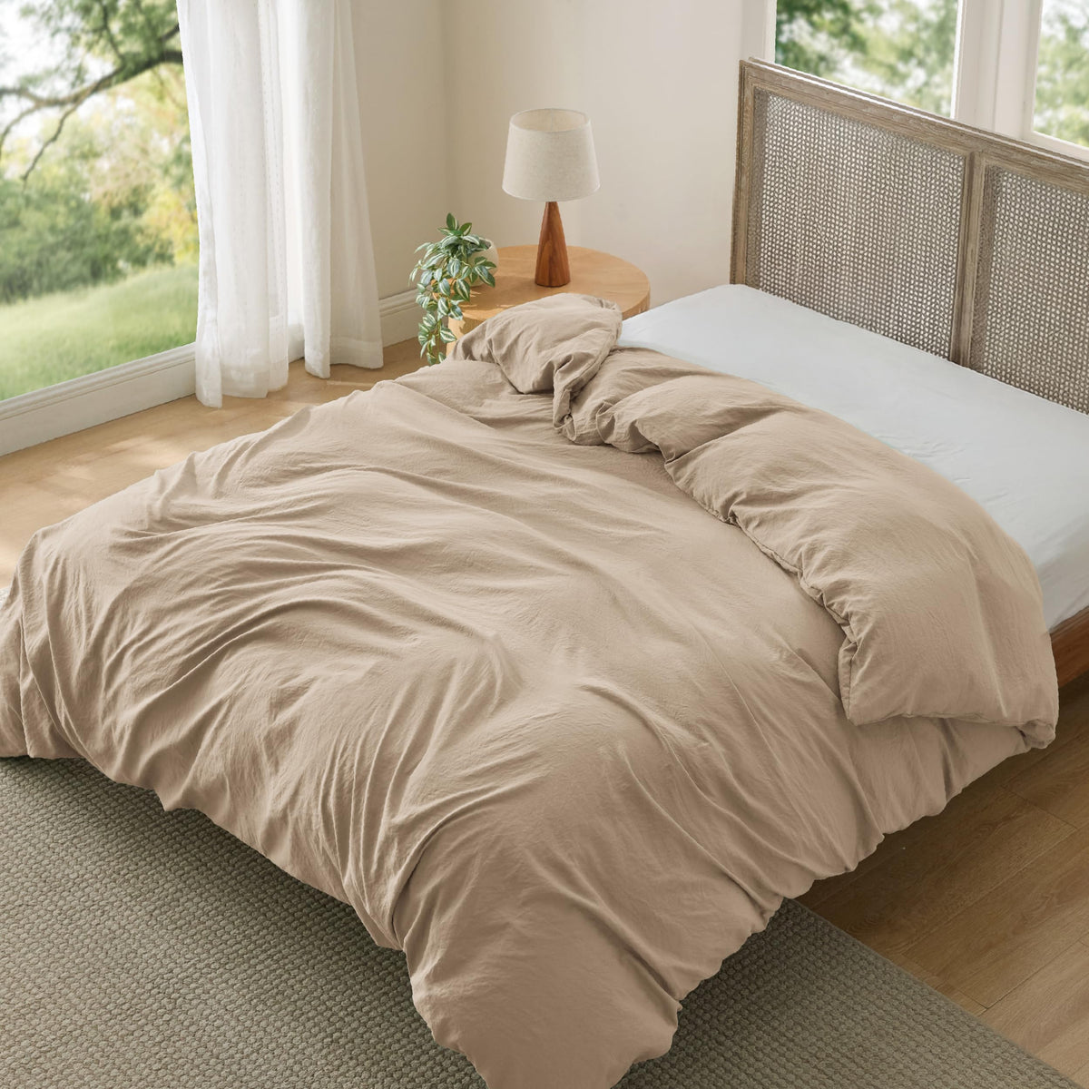 Bedsure Soft Prewashed Duvet Cover Set with Zipper Closure and Pillow Covers, Comforter Not Included