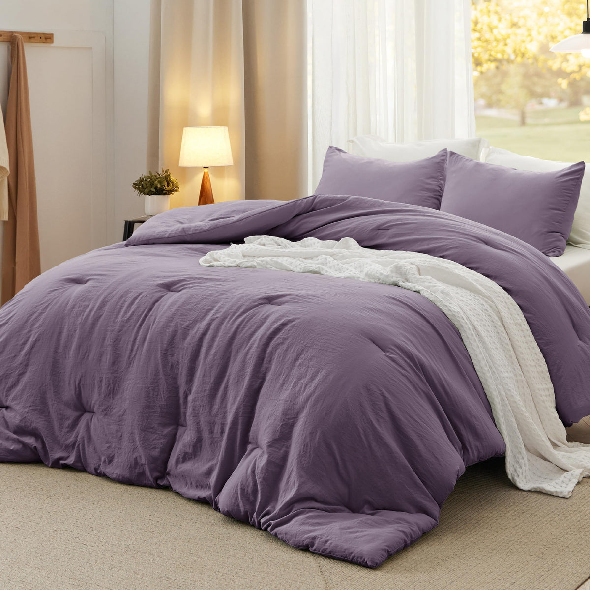 Bedsure Comforter Set Prewashed Soft Bedding Set 3Pcs