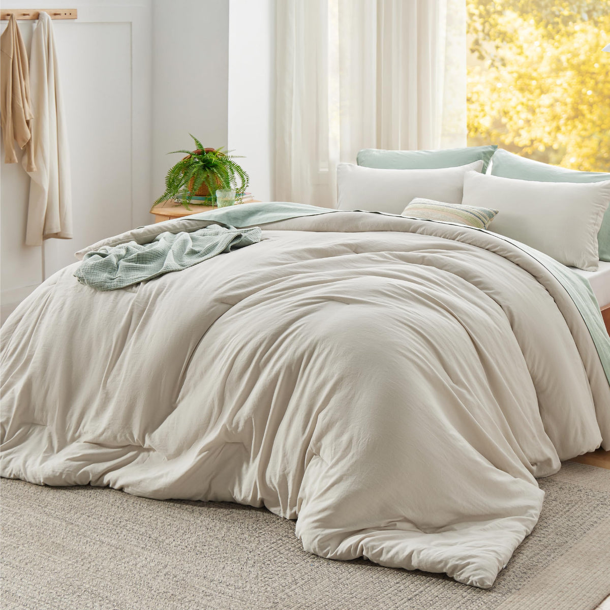 Bedsure Comforter Set Prewashed Soft Bedding Set 3Pcs