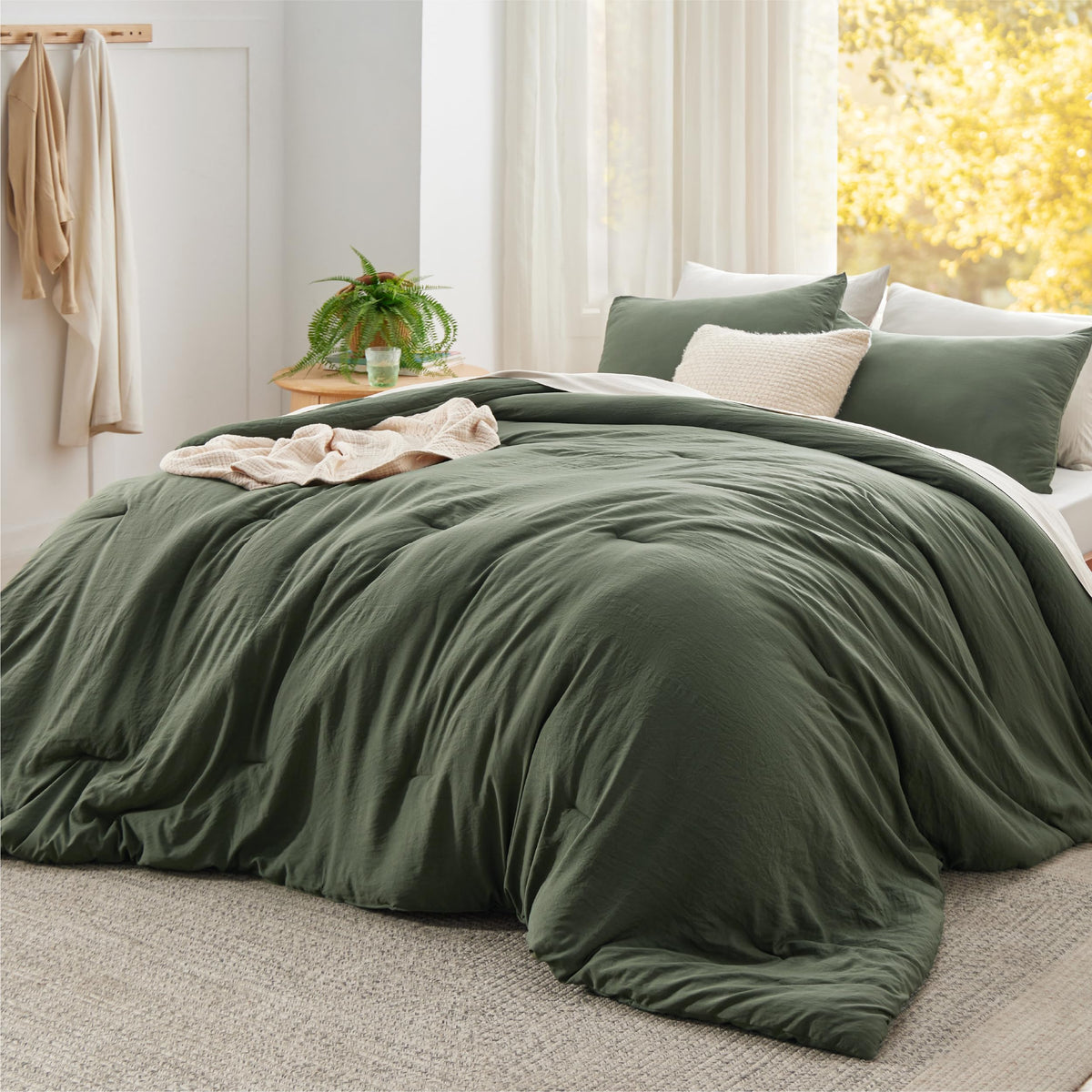 Bedsure Comforter Set Prewashed Soft Bedding Set 3Pcs