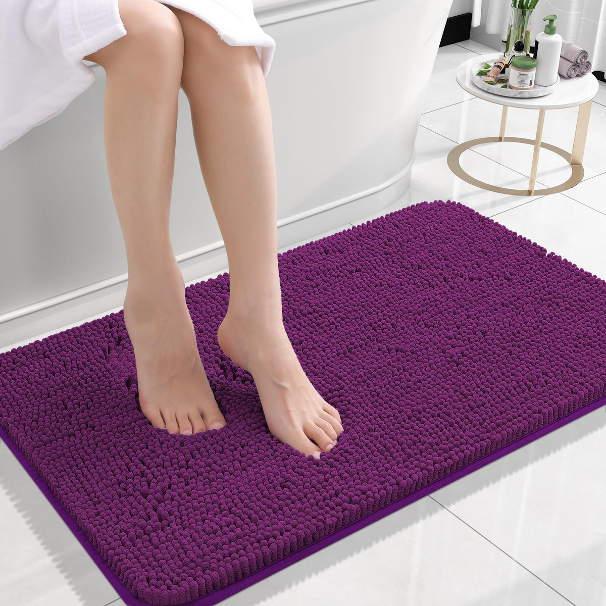 OLANLY Extra-Soft Absorbent Chenille Bathroom Rug Mat