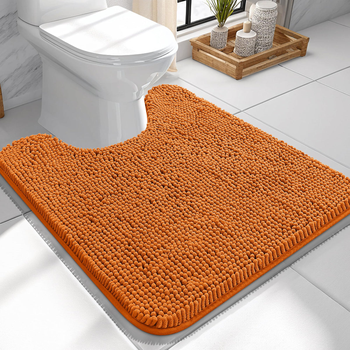 OLANLY Extra-Soft Absorbent Chenille Bathroom Rug Mat