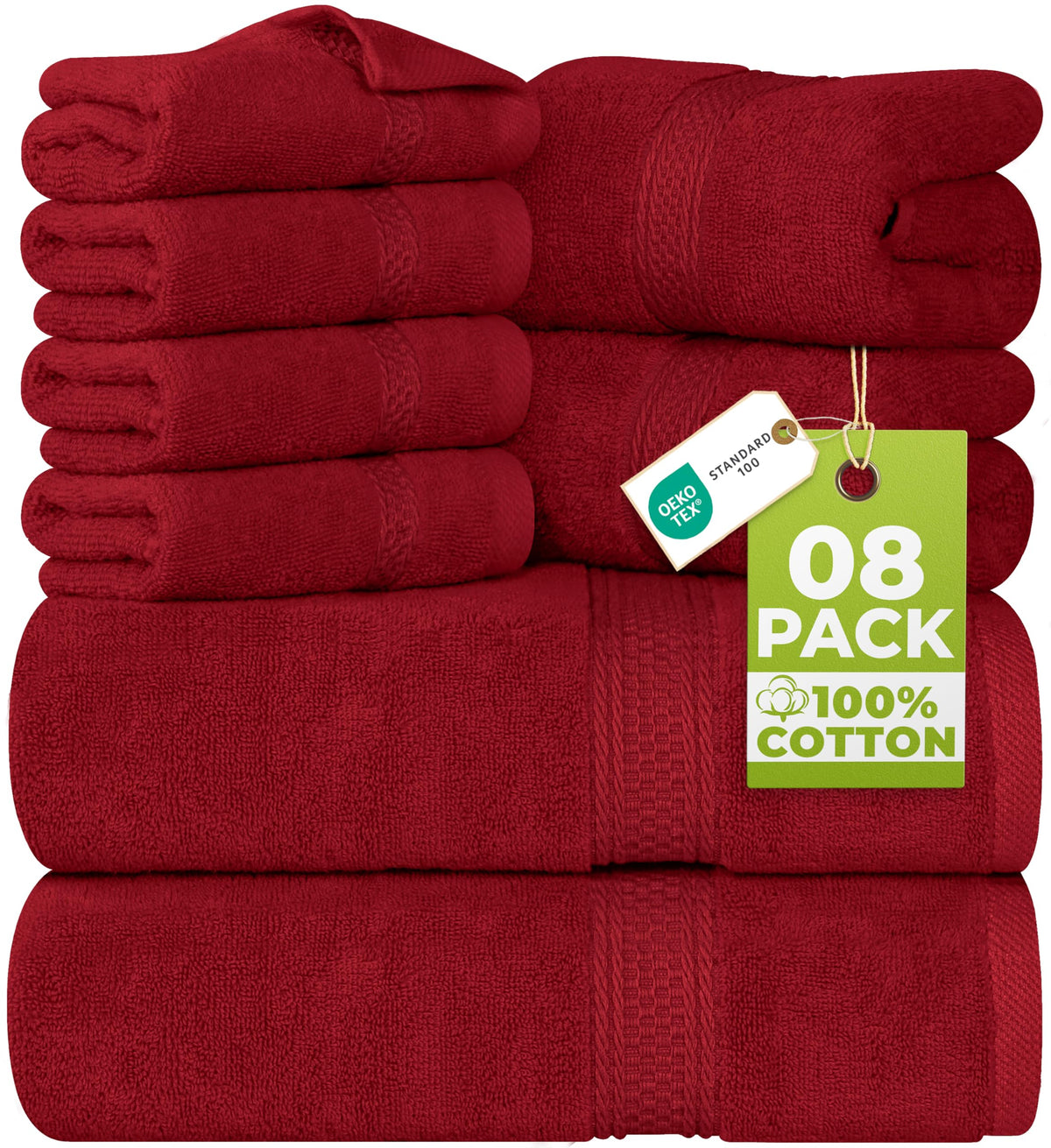 Utopia Towels 8-Piece 600 GSM Cotton Bathroom Towel Set