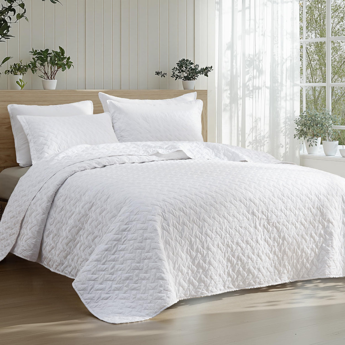 Bedsure Lightweight Basket-Weave Quilt Bedspread Set