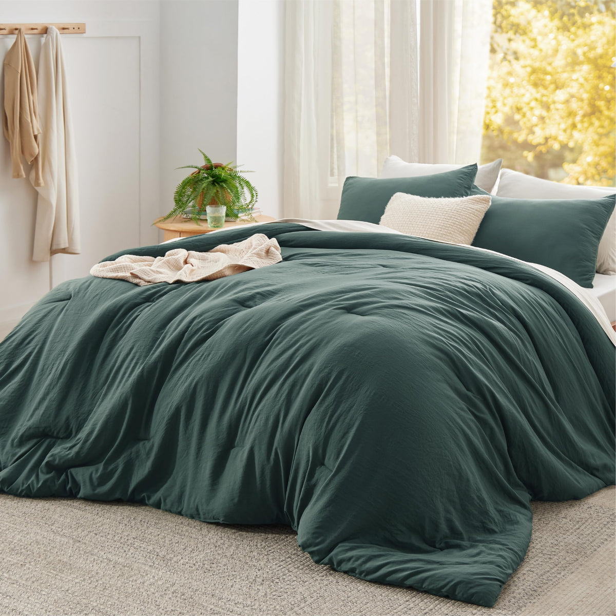 Bedsure Comforter Set Prewashed Soft Bedding Set 3Pcs