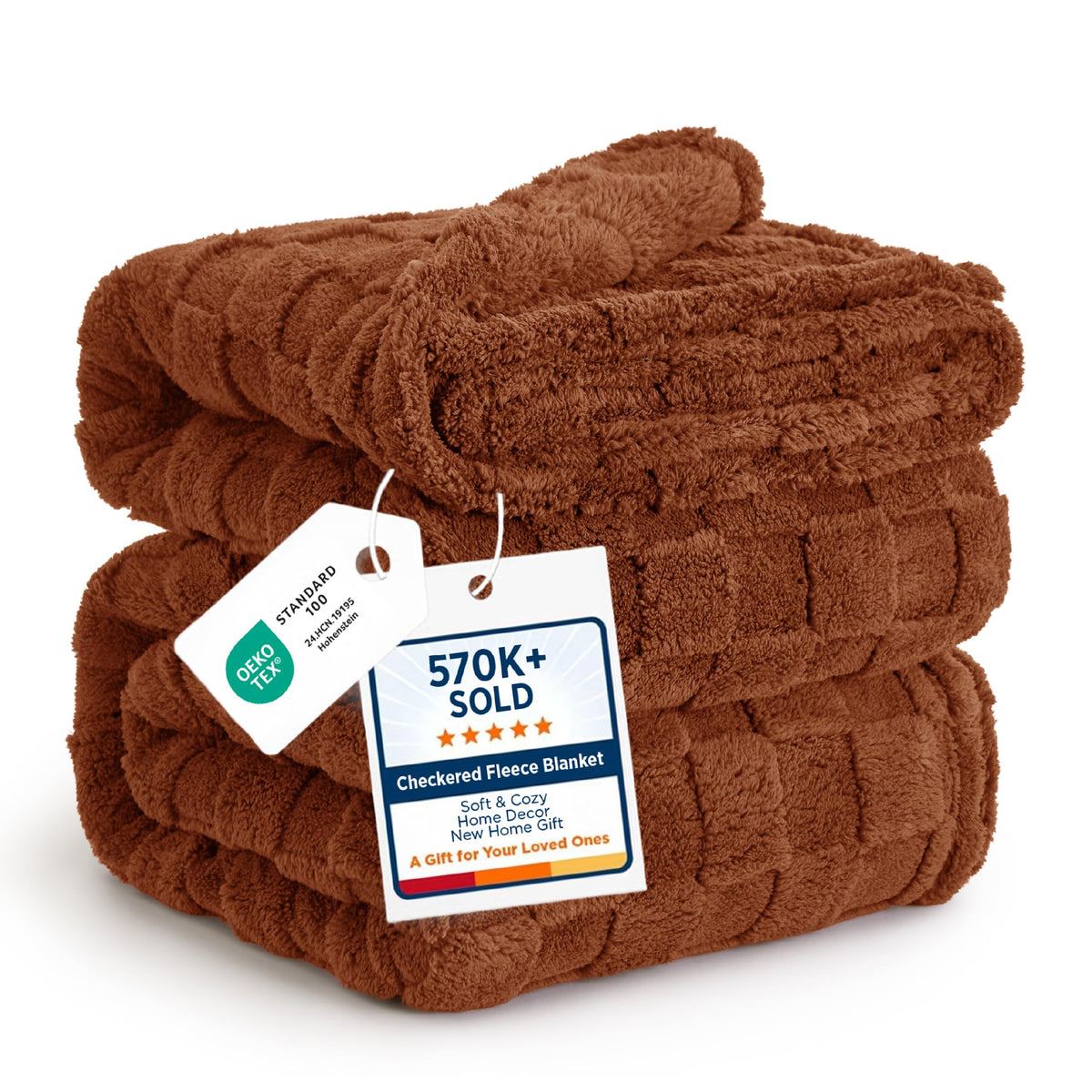 Bedsure GentleSoft Throw Blanket Checkered Fleece Blankets
