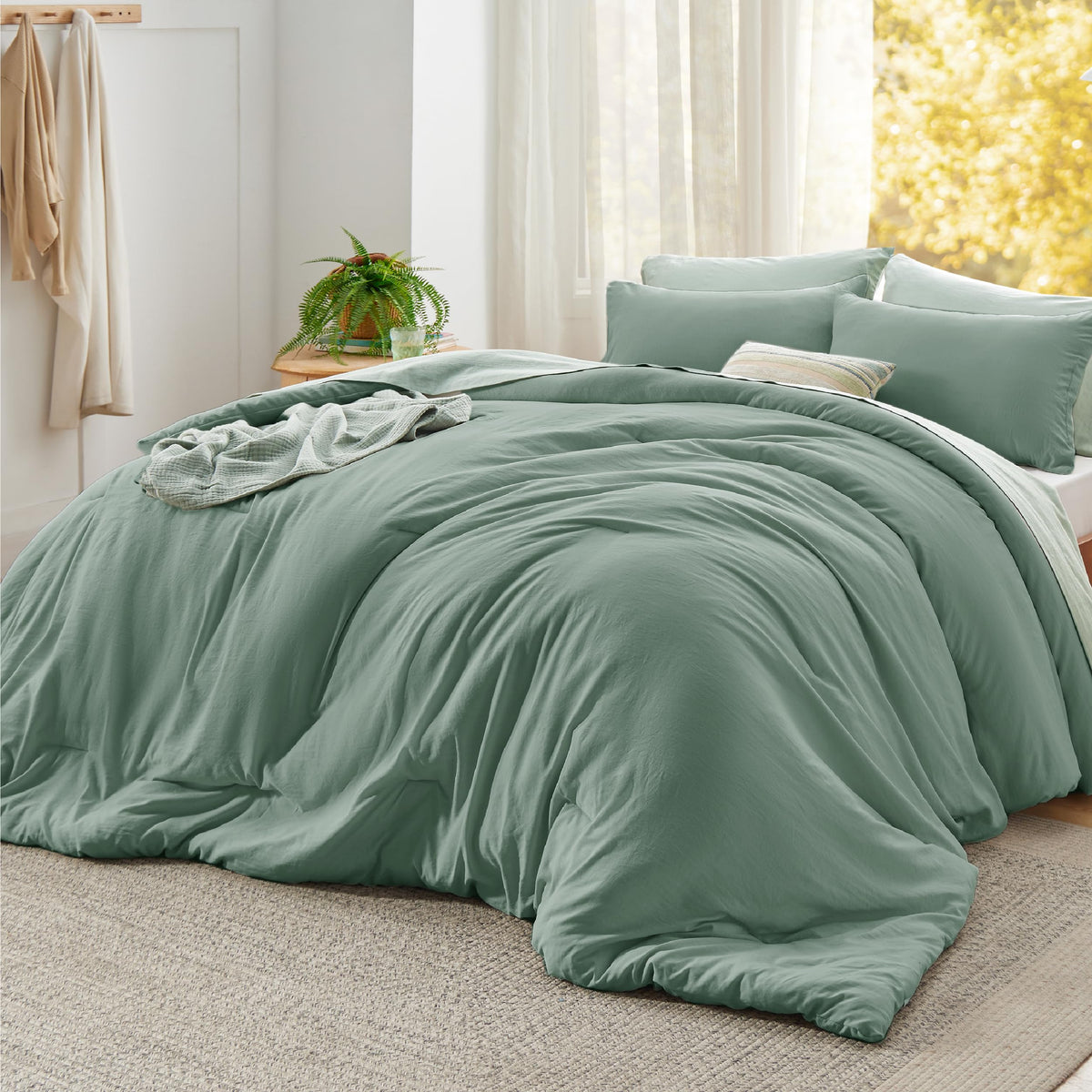 Bedsure Comforter Set Prewashed Soft Bedding Set 3Pcs