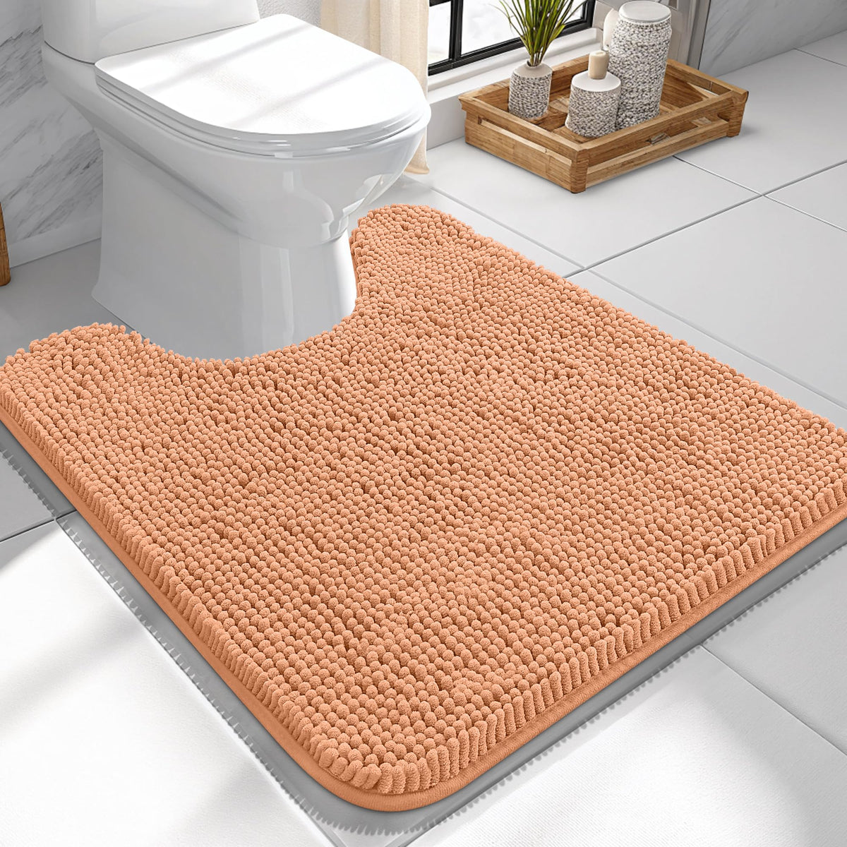 OLANLY Extra-Soft Absorbent Chenille Bathroom Rug Mat