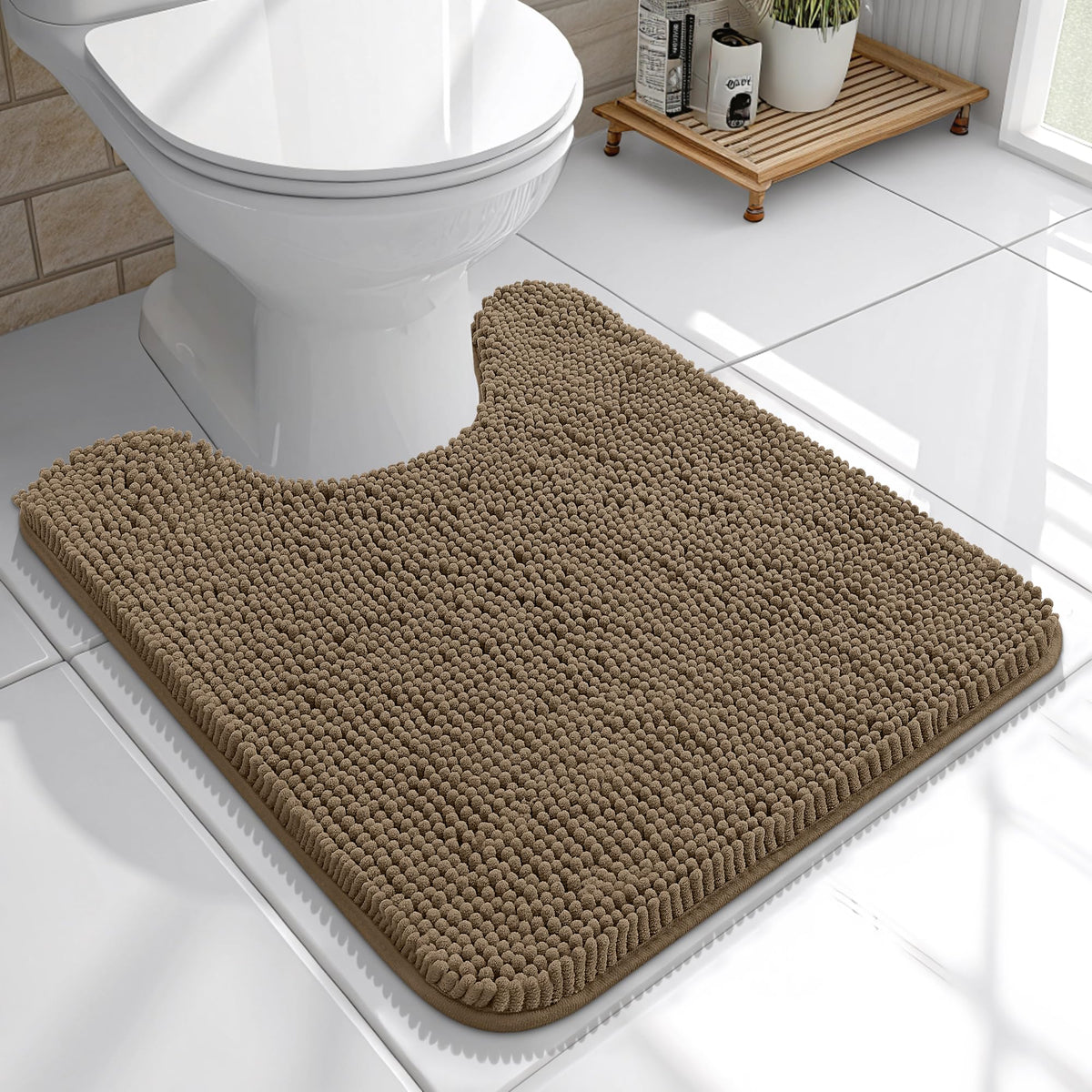 OLANLY Extra-Soft Absorbent Chenille Bathroom Rug Mat