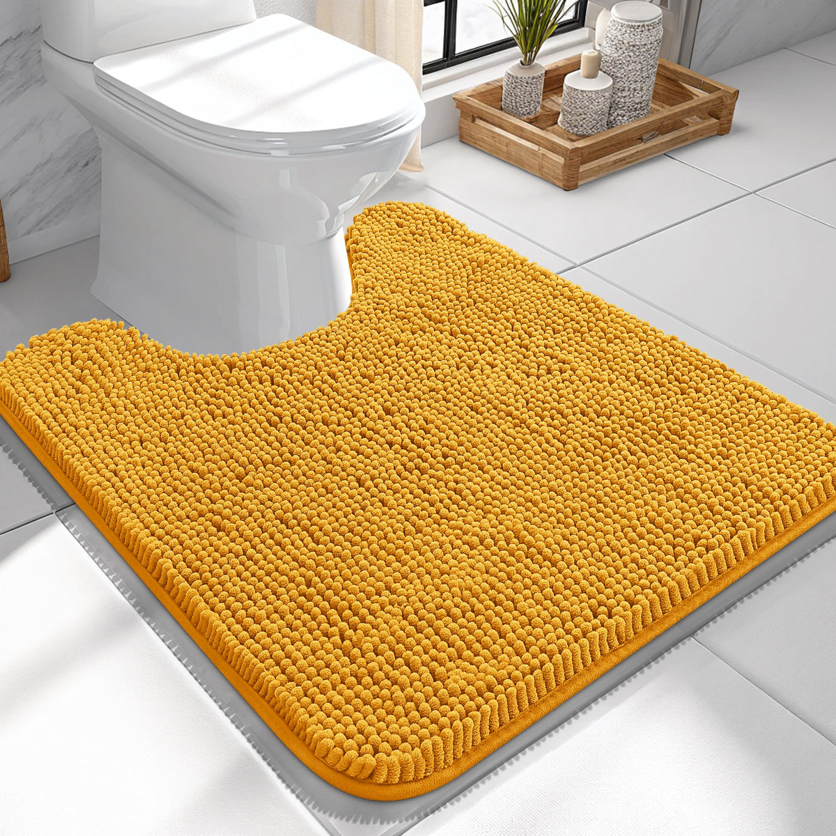OLANLY Extra-Soft Absorbent Chenille Bathroom Rug Mat