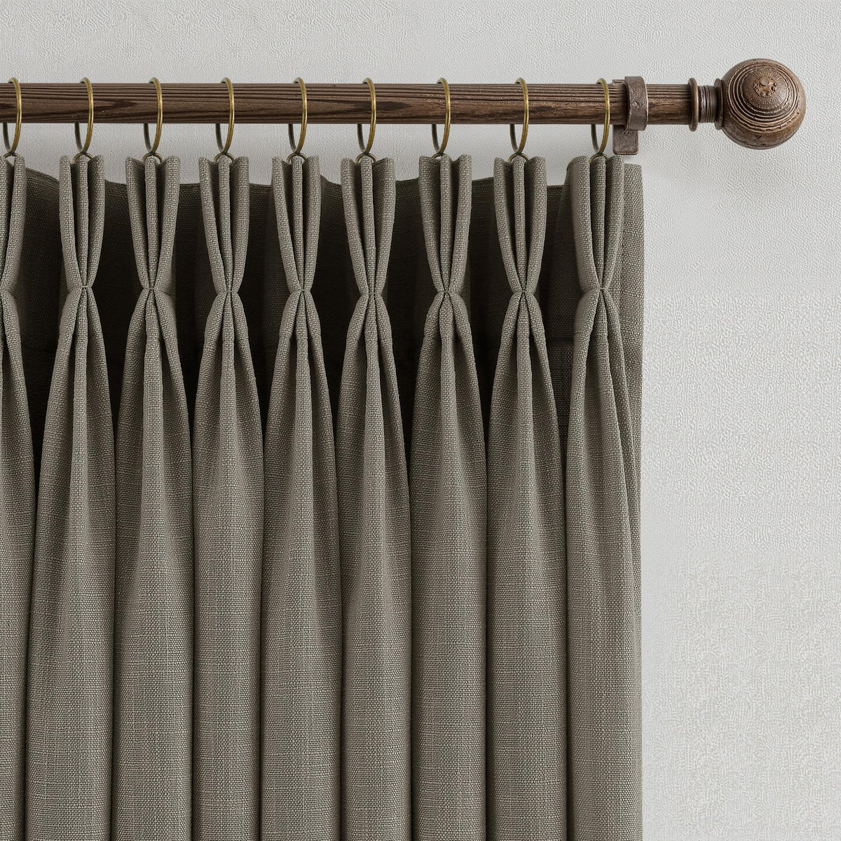 Triple Pinch-Pleated Light-Filtering Linen Curtains
