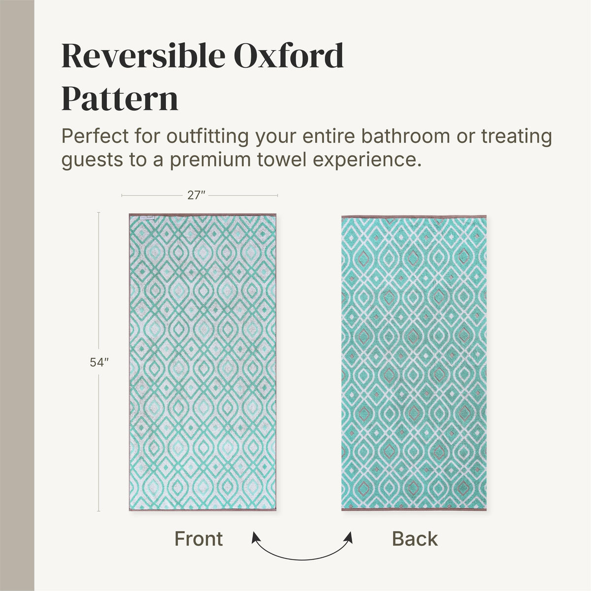 Modern Threads 6 Piece Bath Towel Set – Bathroom Set with 2 Bath Towels, 2 Hand Towels, and 2 Wash Cloths – 100% Cotton, Super Absorbent & Extra Soft – Reversible Pattern