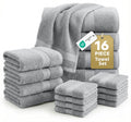 LANE LINEN 100% Ring Spun Cotton Bathroom Towel Set - 6 Piece - Soft, Quick Dry & Highly Absorbent - 2 Bath, 2 Wash Cloths, 2 Hand Towels - Ideal for Guests & Perfect for Bathroom