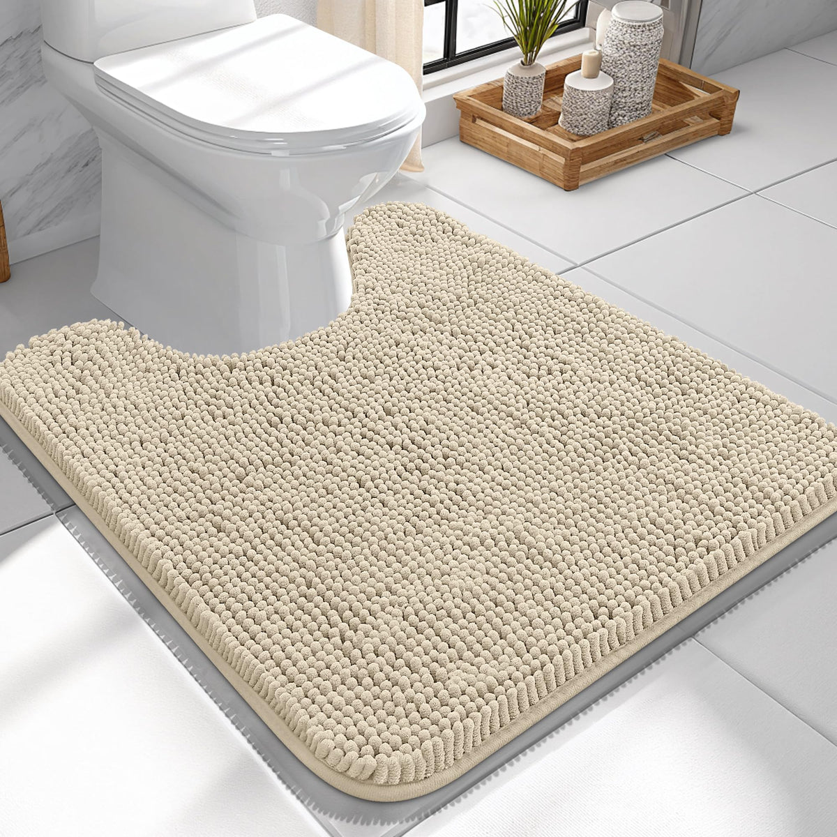 OLANLY Extra-Soft Absorbent Chenille Bathroom Rug Mat