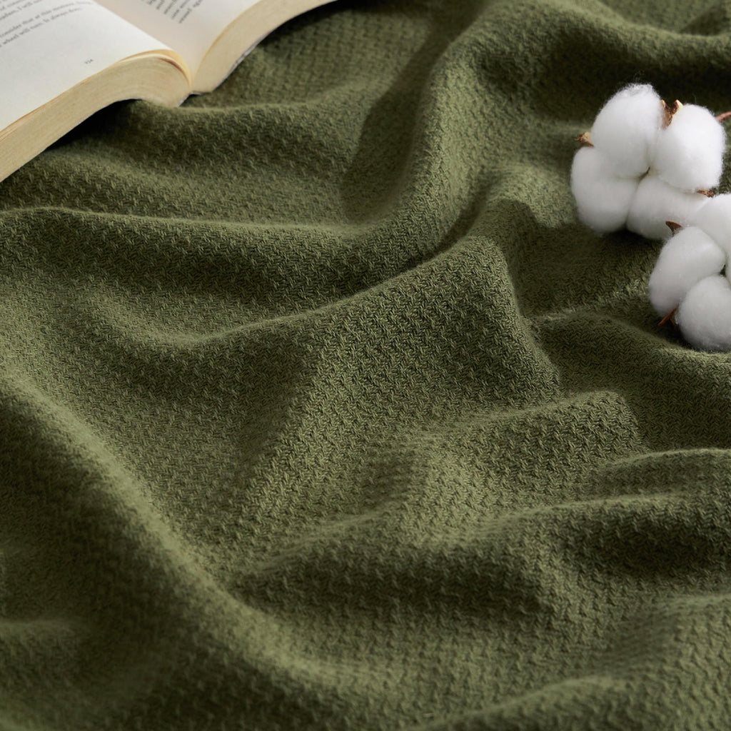 Bedsure 100% Cotton Blanket, Herringbone Weave