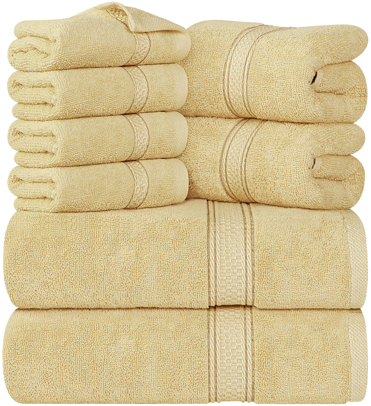 Utopia Towels 8-Piece 600 GSM Cotton Bathroom Towel Set