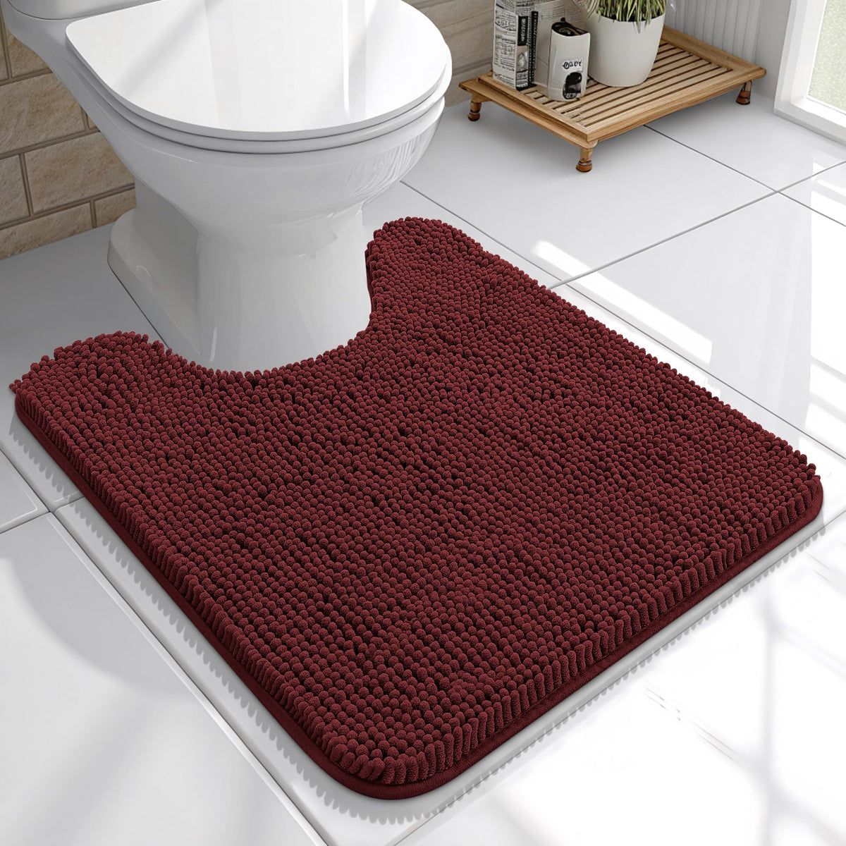 OLANLY Extra-Soft Absorbent Chenille Bathroom Rug Mat
