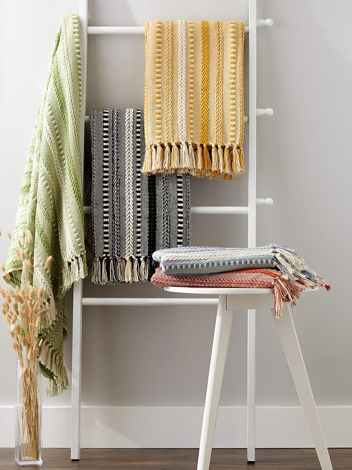 DII Braided Striped Decorative Throw Blanket