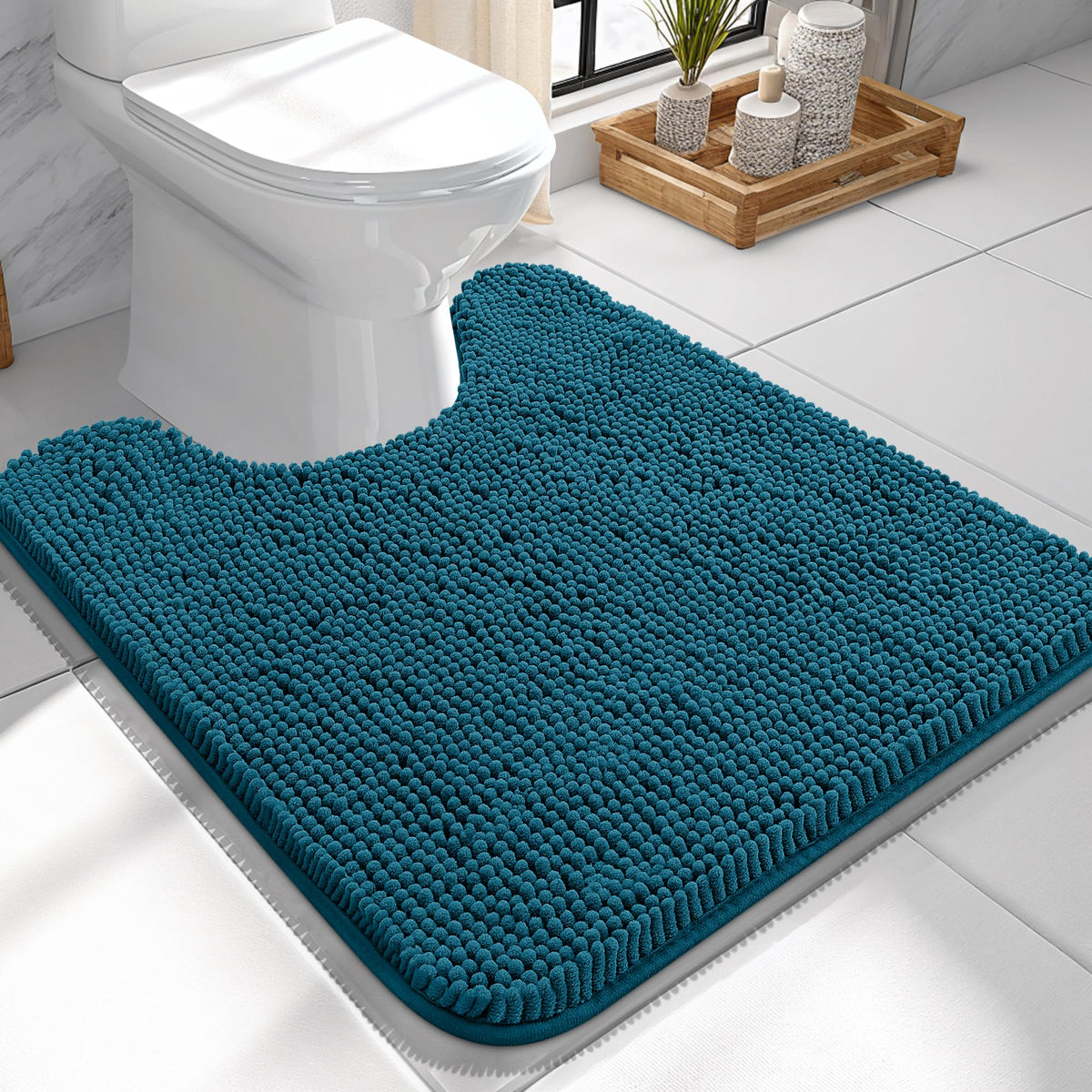 OLANLY Extra-Soft Absorbent Chenille Bathroom Rug Mat