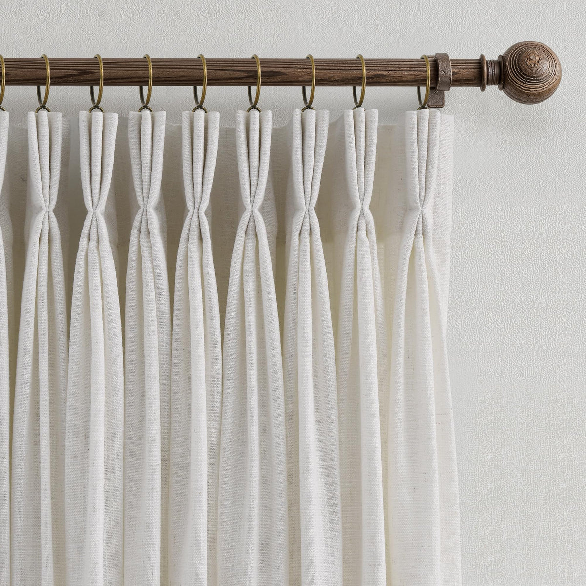 Triple Pinch-Pleated Light-Filtering Linen Curtains