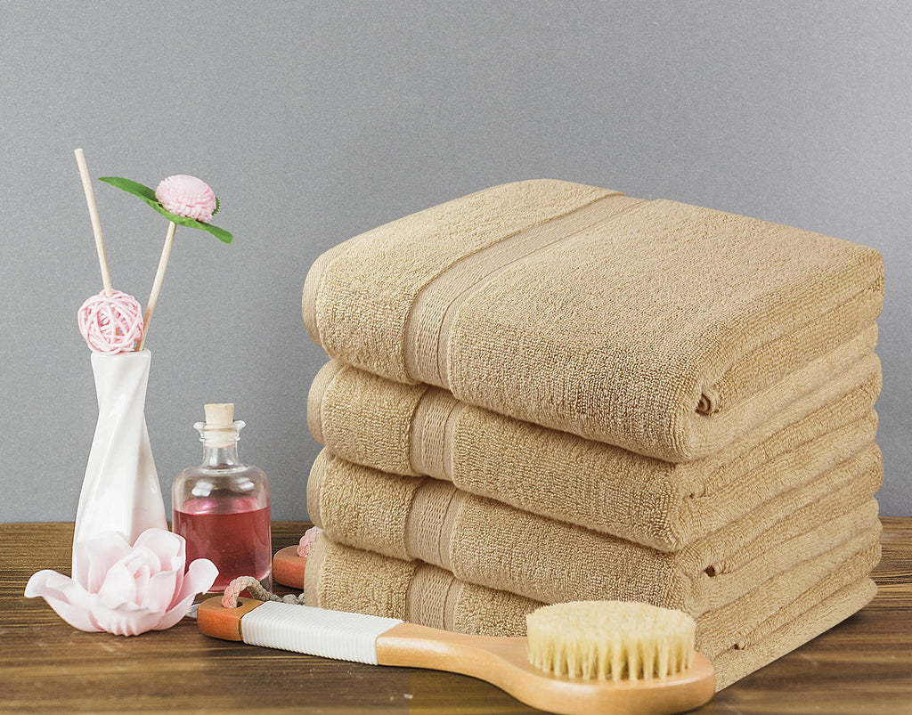 Towel and Linen Mart 100% Cotton White 6 Pack Bath Towel Set, Quick Dry, Super Absorbent, Light Weight, Soft Feel for Hotel, Spa and Bathroom (27 X 54)