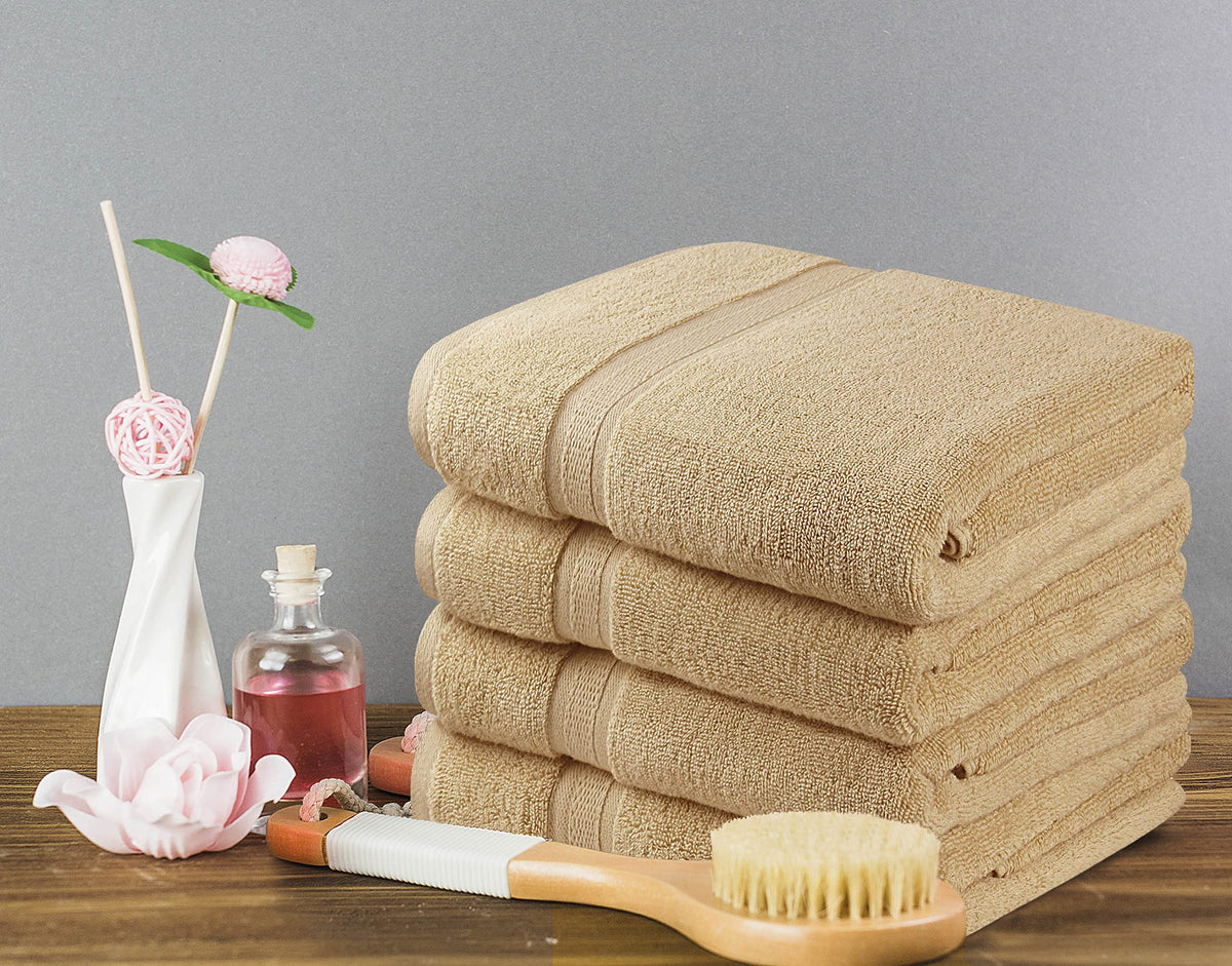 Towel and Linen Mart 100% Cotton White 6 Pack Bath Towel Set, Quick Dry, Super Absorbent, Light Weight, Soft Feel for Hotel, Spa and Bathroom (27 X 54)