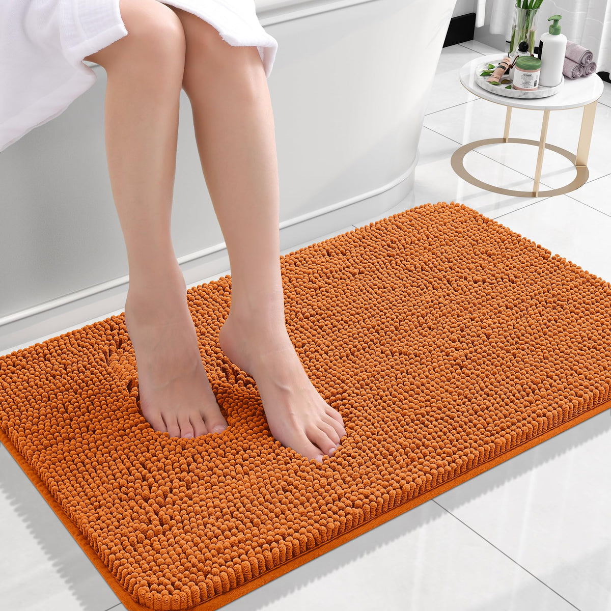 OLANLY Extra-Soft Absorbent Chenille Bathroom Rug Mat