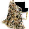 Plutus Brands Multi-Color Plutus Fancy Feather Faux Fur Luxury Throw 80 in x 110in, Blanket 80L x 110W Full