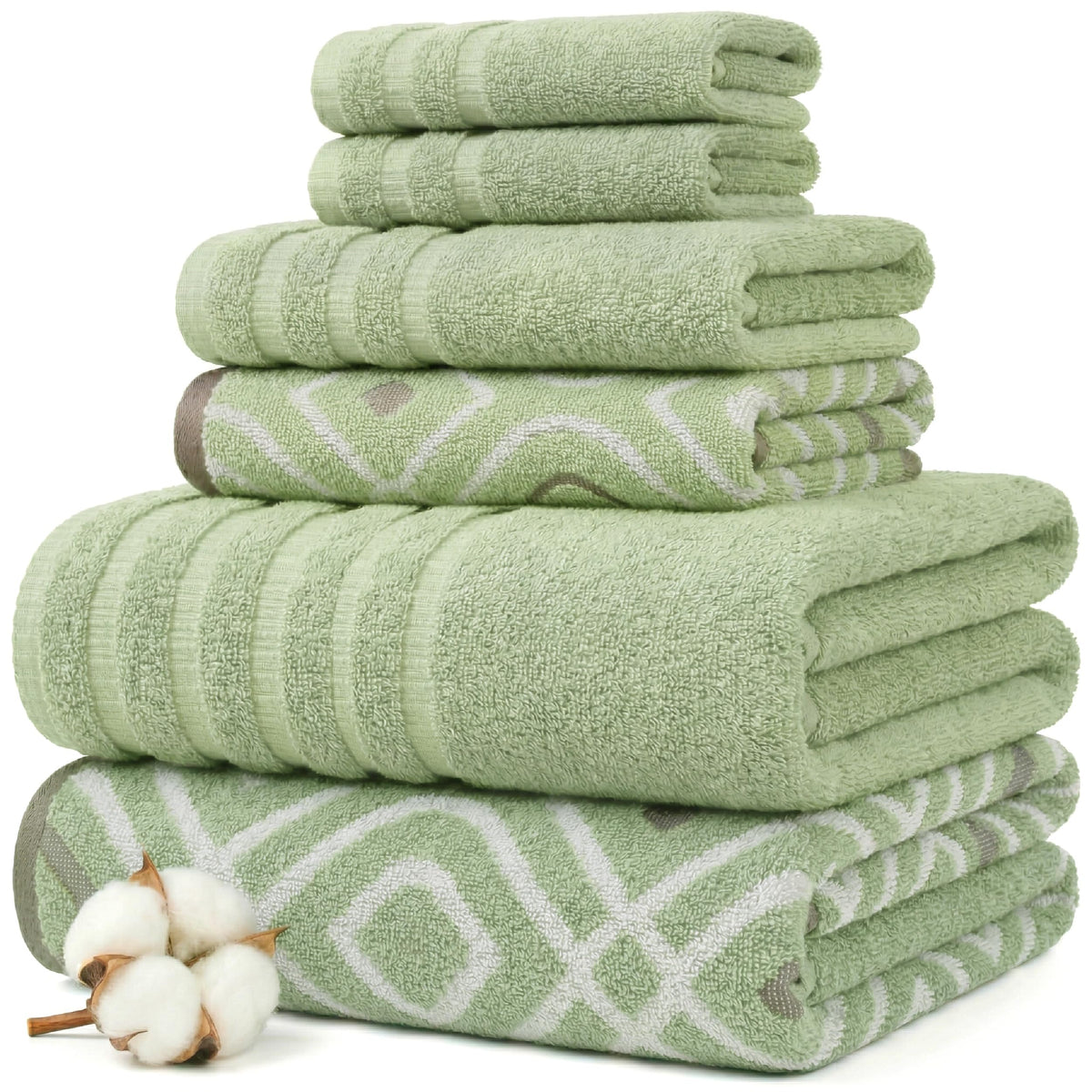 Modern Threads 6-Piece Reversible Cotton Bath Towel Set