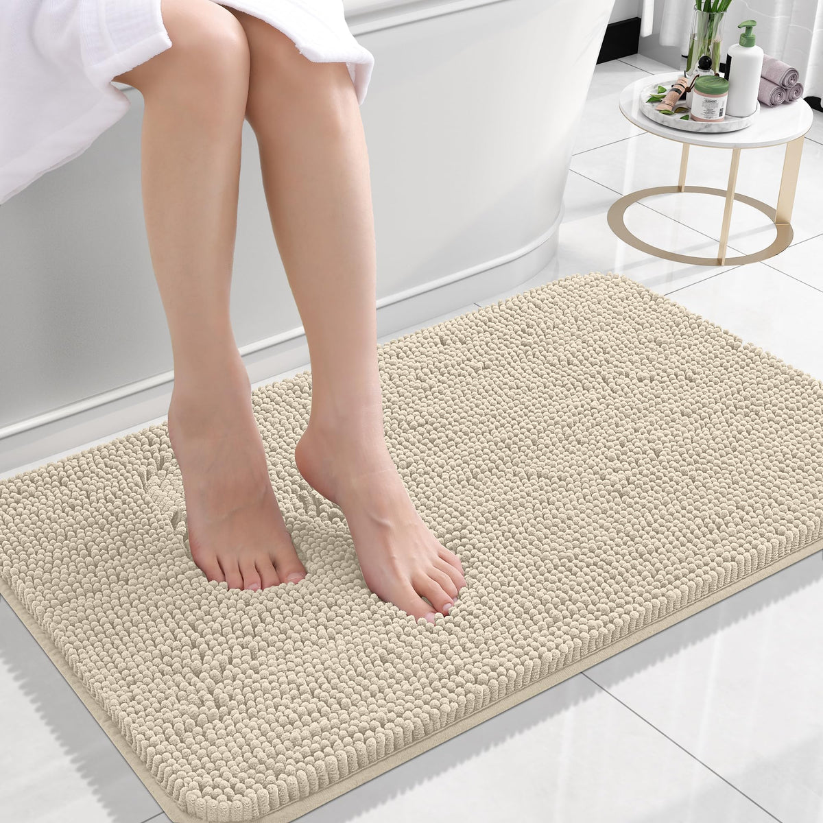 OLANLY Extra-Soft Absorbent Chenille Bathroom Rug Mat