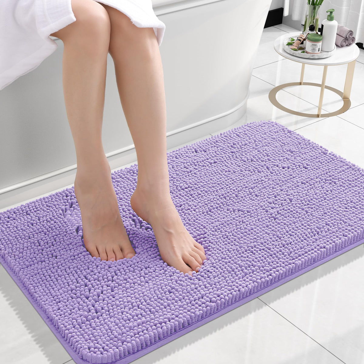 OLANLY Extra-Soft Absorbent Chenille Bathroom Rug Mat