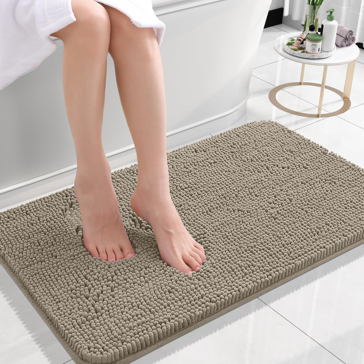 OLANLY Extra-Soft Absorbent Chenille Bathroom Rug Mat