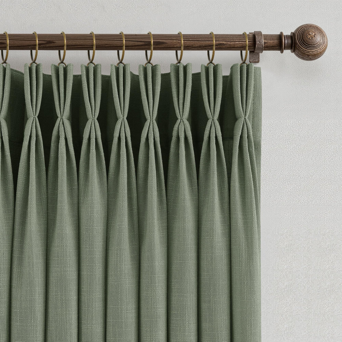 Triple Pinch-Pleated Light-Filtering Linen Curtains