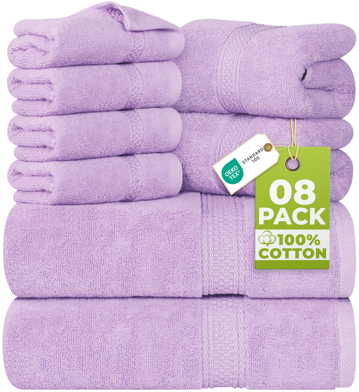 Utopia Towels 8-Piece 600 GSM Cotton Bathroom Towel Set