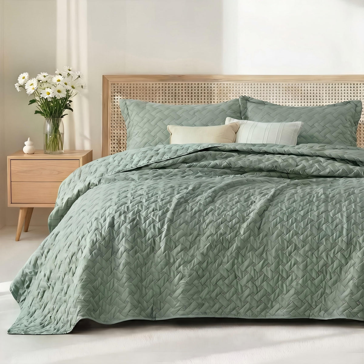 Bedsure Lightweight Basket-Weave Quilt Bedspread Set