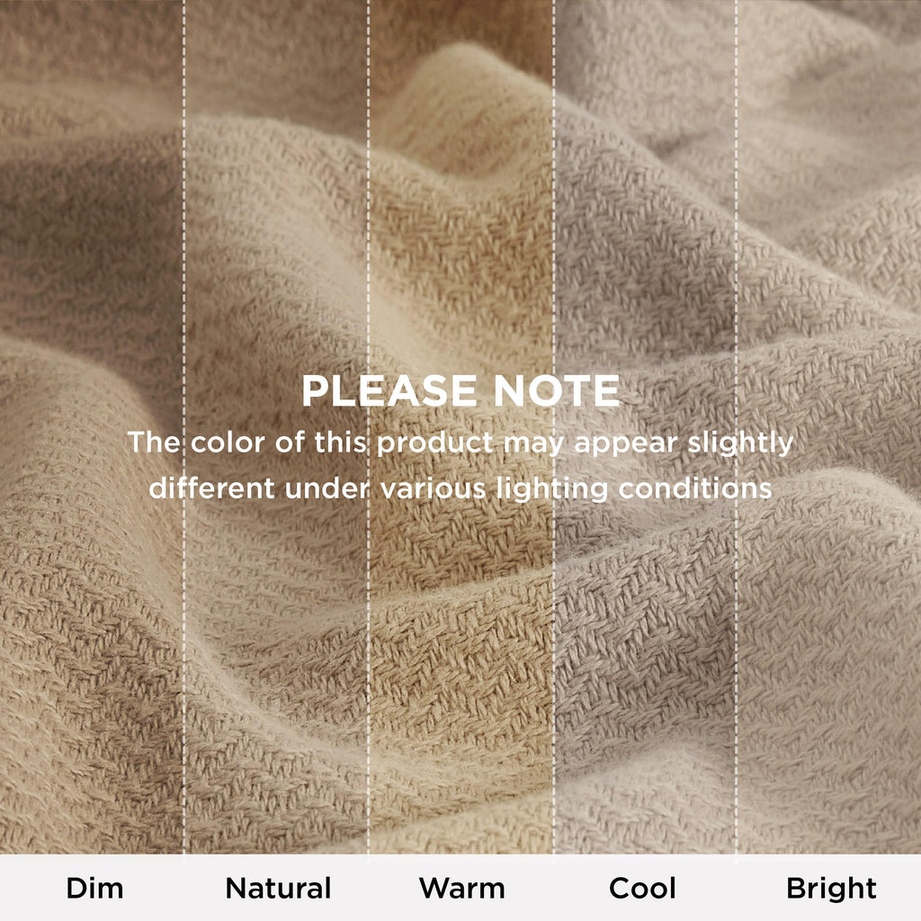 Bedsure 100% Cotton Blanket, Herringbone Weave