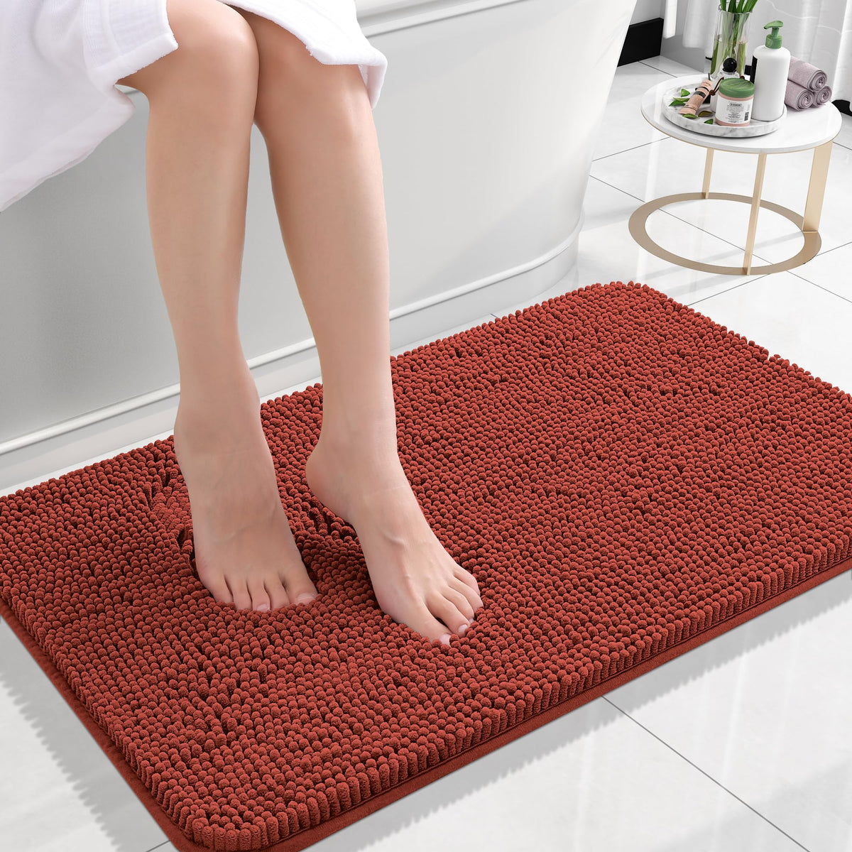 OLANLY Extra-Soft Absorbent Chenille Bathroom Rug Mat