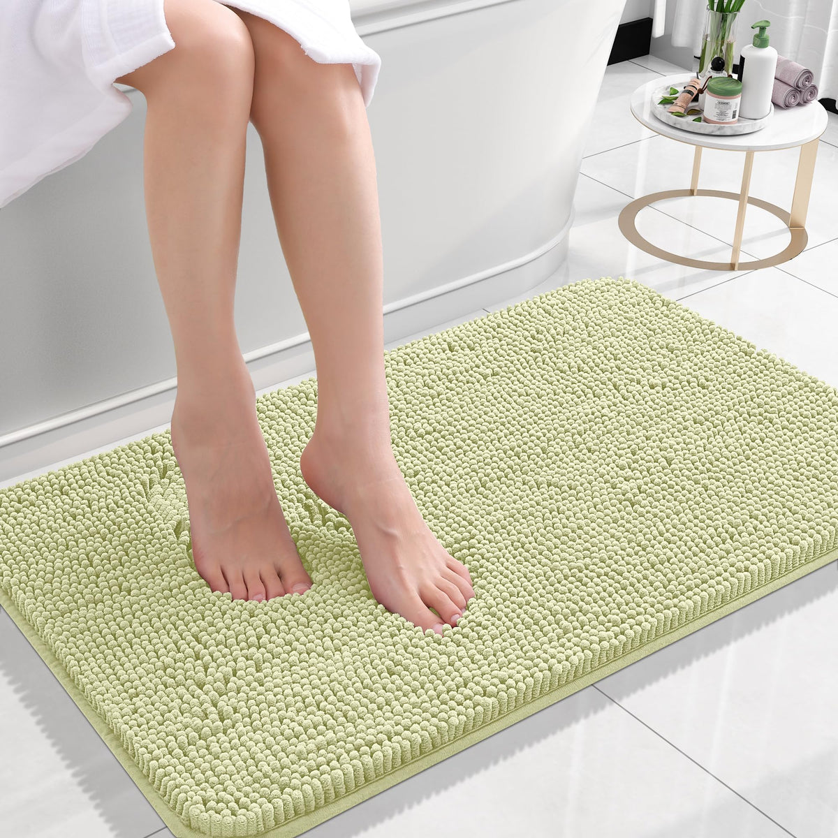 OLANLY Extra-Soft Absorbent Chenille Bathroom Rug Mat