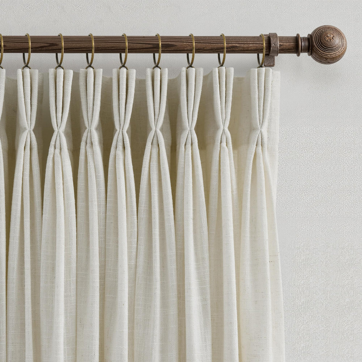 Triple Pinch-Pleated Light-Filtering Linen Curtains