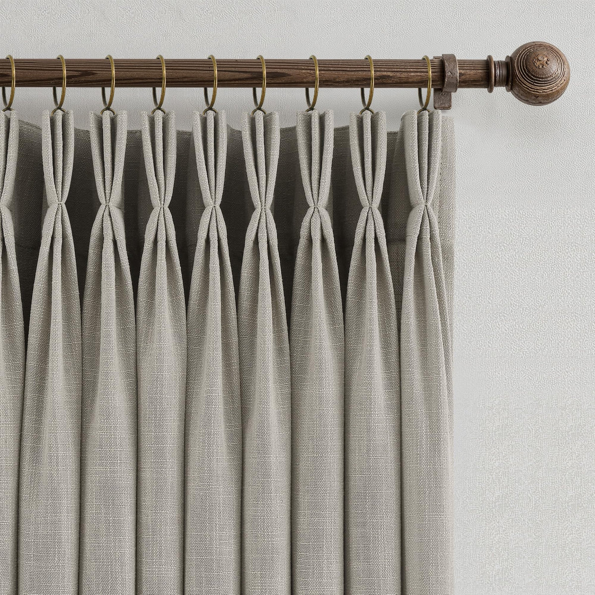 Triple Pinch-Pleated Light-Filtering Linen Curtains